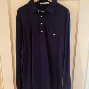 Criquet Navy Blue Casual Button Down Shirt